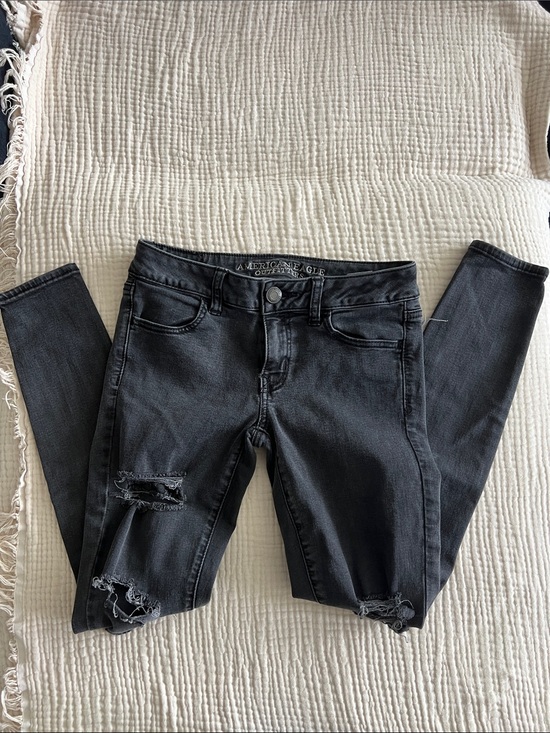 American Eagle Outfitters Denim - Black Distressed Skinny Jeans